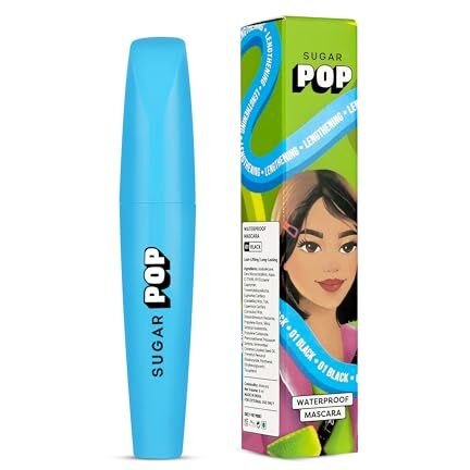 Sugar Pop Waterproof Mascara | Lengthening, Smudge-Proof & Clump-Free | Enriched With Jojoba Oil & Vitamin E | 8Ml - 01 Black