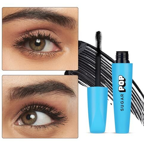 Sugar Pop Waterproof Mascara | Lengthening, Smudge-Proof & Clump-Free | Enriched With Jojoba Oil & Vitamin E | 8Ml - 01 Black