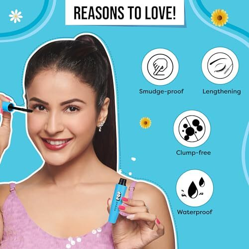 Sugar Pop Waterproof Mascara | Lengthening, Smudge-Proof & Clump-Free | Enriched With Jojoba Oil & Vitamin E | 8Ml - 01 Black