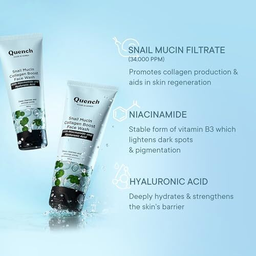 Quench Snail Mucin Collagen Boost Face Wash 100Ml