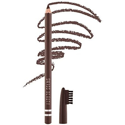 Swiss Beauty Waterproof Eyebrow Pencil With Brush | Smudge Proof Eyebrow Definer Pencil | Shade - 02 Dark Brown, 1.5G|