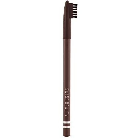Swiss Beauty Waterproof Eyebrow Pencil With Brush | Smudge Proof Eyebrow Definer Pencil | Shade - 02 Dark Brown, 1.5G|