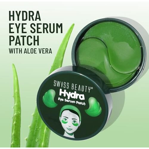 Swiss Beauty Hydra Anti Wrinkle Eye Serum Patch| Treats Dark Circles, Fine Lines And Wrinkles | Enriched With Collagen And Aloe Vera Extract | Shade- Aloevera, 60 Pcs|