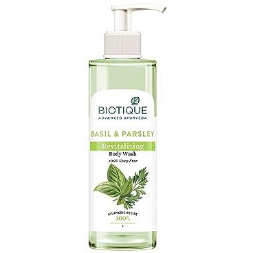 Biotique Basil & Parsley Revitalizing Body Wash | Soften Skin | Provides Natural Brightness | Deeply Cleanses | 100% Botanical Extracts | Suitable For All Skin Types | 200Ml
