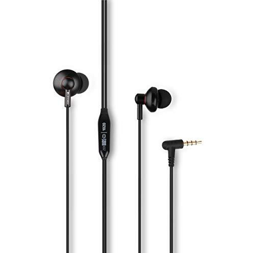 Zebronics Zeb-Buds 10 (Black) In Ear Wired Earphones With Mic, Metallic Design, L Shaped Connector, 13.5Mm Ndfeb Drivers