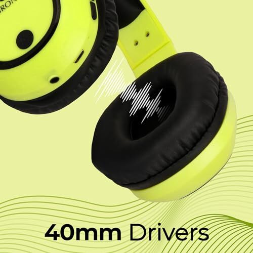 Zebronics Thunder Bluetooth Wireless On Ear Headphone Fm, Msd, 60Hrs Playback With Mic (Neon Yellow)