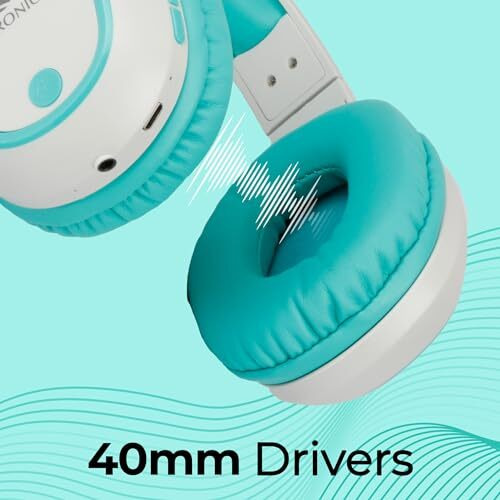 Zebronics Thunder Bluetooth 5.3 Wireless Over Ear Headphones With 60H Backup, Gaming Mode, Dual Pairing, Enc, Aux, Micro Sd, Voice Assistant, Comfortable Earcups, Call Function (Sea Green)