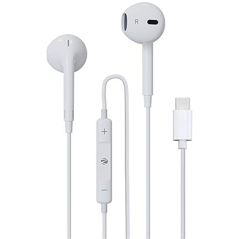 Zebronics Buds 30C Type- C In Ear Earphone With In-Line Mic, Rich 14.2Mm Driver, Volume Control, 1.2M Cable, Call Function (White)
