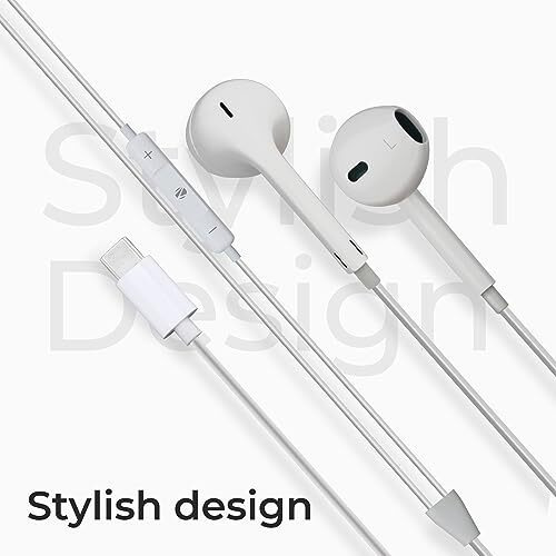 Zebronics Buds 30C Type- C In Ear Earphone With In-Line Mic, Rich 14.2Mm Driver, Volume Control, 1.2M Cable, Call Function (White)