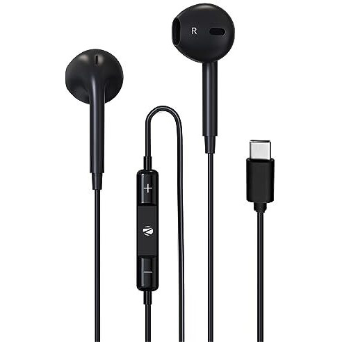 Zebronics Buds 30C Type- C In Ear Earphone With In-Line Mic, Rich 14.2Mm Driver, Volume Control, 1.2M Cable, Call Function (Black)