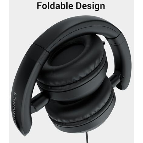 Zebronics Boom Wired Headphone, Over Ear, In-Line Mic, Foldable, 1.5 Meter Cable, For 3.5Mm (Mobile | Tablet | Laptop | Mac), Soft Cushion, 40Mm Drivers (Black)