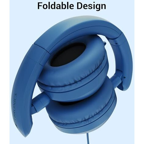 Zebronics Boom Wired Headphone, Over Ear, In-Line Mic, Foldable, 1.5 Meter Cable, For 3.5Mm (Mobile | Tablet | Laptop | Mac), Soft Cushion, 40Mm Drivers (Blue)