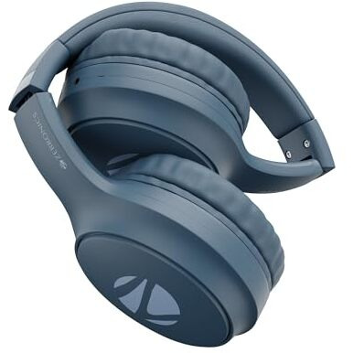 Zebronics Aeon Wireless Headphone With 110H Battery Backup, Supports Bluetooth & Aux, Gaming Mode, Enc, Dual Pairing, Rapid Charging (Blue)