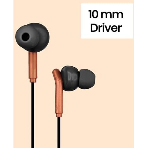 Zebronics Bro 3.5Mm Wired In Ear Earphones, In-Line Mic, Deep Bass, 1.2M Strong And Long Lasting Cable, Light Weight, Compatible With Mobile | Tablet | Laptop (Orange)