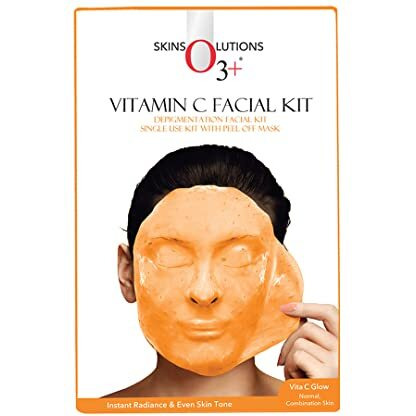O3+ Vitamin C Facial Kit 45G With Peel Off Mask For Instant Radiance And Even Skin Tone | Ideal For Normal, Combination Skin