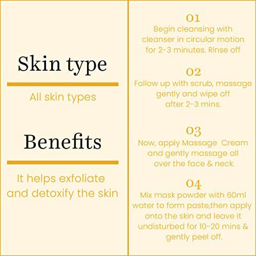 O3+ Gold Infusion Brightening Facial Kit 45G With Peel Off Mask For Glowing Skin | Helps Exfoliate & Detoxify The Skin, For All Skin Types