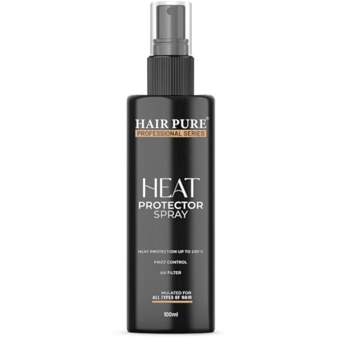 Hair Pure Heat Protector Spray | Hair Styling Spray For Women & Men | Heat Protection Spray For Upto 230 C | Less Breakage | Frizz Free & Damage Control | Paraben Free Heat Protection Spray (100Ml)