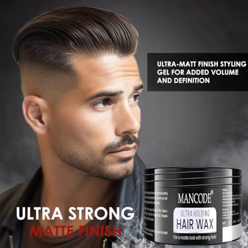 Mancode Ultra Holding Hair Wax For Men 100Ml | Matte Look With 24 Hrs Strong Hold Level 7 | Matte Finish & No Greasy Residue Styling Hair Wax 100Gm