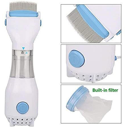 Yugmi Shop 240V Electrical Head Lice Comb - Chemical-Free Lice Capture Solution - Kills And Removes Lice - Treatment Vacuum Machine For Head