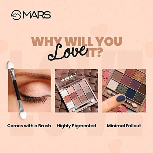 Mars 12 Shades Back To Basics Eyeshadow Palette With Free Applicator | Matte | Shimmer | Beginner Friendly & Long Lasting Eye Shadow Palette (14.4 Gm) (Shade-02)