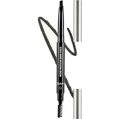 Mars Micro Precision Brow Pencil With Spoolie | Retractable & Easy Glide | Long Lasting & Natural Finish (0.4 G) (Black)