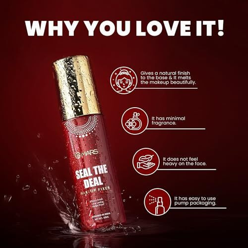 Mars Seal The Deal Long-Lasting Makeup Fixer Spray With Hyaluronic Acid | Hydrating Dewy Base Setting Spray For Professional Face Makeup | Budge Proof | Non Sticky (60 Ml)