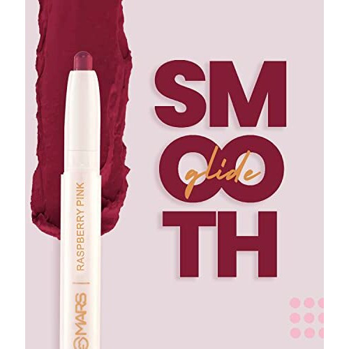 Mars Retractable Poppins Long Lasting Lip Crayon | Matte Finish | Smudge Proof & Kiss Proof Crayon Lipstick For Women (1.3 Gm) (14-Dripping Syrup)