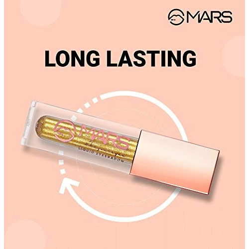 Mars Metallic Liquid Glitter Eyeshadow | Waterproof & Highly Pigmented | Smooth Glide Formula (5.5Ml) (09-Pole Star)