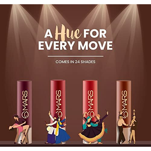 Mars Creamy Matte Long Lasting Lipstick For Women | Creamy Lipstick | Single Swipe Application | Smooth & Light Weight (3.2 Gm) (12-Khoobsurat Kuchipudi)