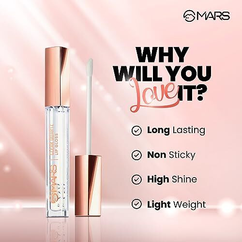 Mars Clear Quartz Lip Glossy For Women | Hydrating & High Shine | Lightweight Weight & Comfortable Lipglossy (3.0 Ml)