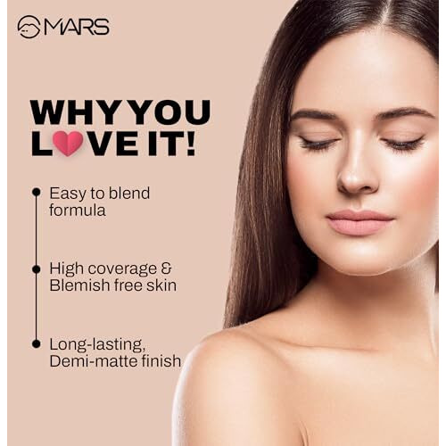 Mars Spf55 Pa++++ High Coverage All Skin Type Matte Liquid Foundation | Blemish Free & Blendable Foundation For Makeup (40Ml) (Shade-05)