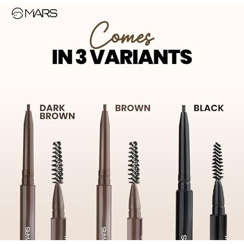 Mars Oh Brow Eyebrow Pencil | Micro Precision Retractable With A Spoolie | Highly Pigmented | Smudge Proof & Water Resistance | Long-Lasting | Lightweight Eyebrow Pencil (0.1 Gm) (Dark Brown)