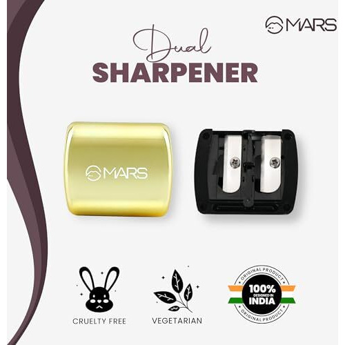 Mars 2In1 Dual Shapener I Professional Grade Sharpener | Sharpens Any Type Of Pencil & Lip Crayon | Compact And Portable
