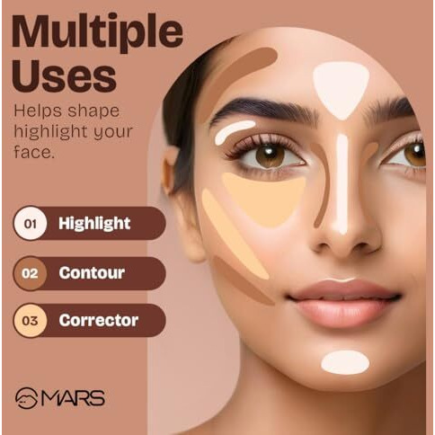 Mars Spf50 ++++ Cancel Concealer With Radiant Natural Finish (6.0 Ml) (05-Sandstone) | Lightweight | Medium To High Coverage | Long-Lasting & Multi-Purpose | Crease Resistant