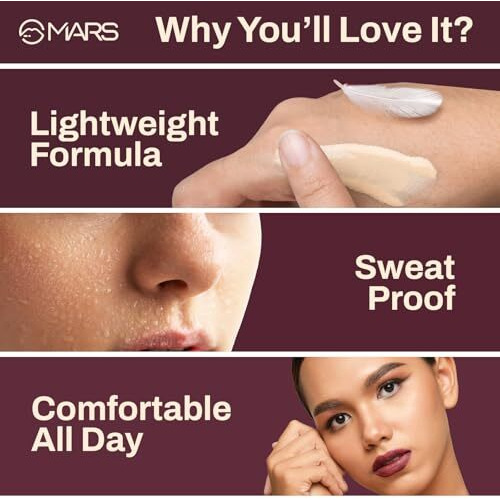 Mars Spf30 Pa++++ Zero Blend Weightless Liquid Foundation For Makeup (30Ml) (05-Biscotti Bliss) | Lightweight & Long-Lasting | Matte Finish | Buildable Coverage | Sweat-Proof | Hydrating Formula