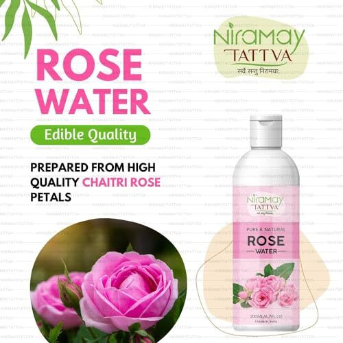 Niramay Tattva Rose Water, (Edible Gulab Jal) From Haldighati (Pure, Natural Gulab Ark), 200Ml