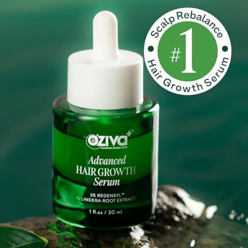 Oziva+ Advanced Hair Growth Serum With 3% Redensyl & 1% Lindera Root Extract | Balances Scalp Microbiome & Activates Hair Growth | Scientist Formulated With Pure Plant Actives | No Side Effects | 30Ml