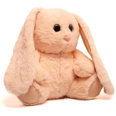 Mirada Peach Glitter Eye Bunny Soft Toy | Adorable Plush Rabbit Animal For Kids, Girls, Toddlers | Soft And Cuddly Birthday Gift Stuffed Toy - 25 Cm