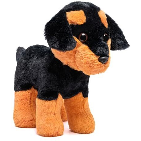 Mirada Black Rottweiler Dog Soft Toy | Adorable Plush Animal Husky Dog For Kids | Soft And Huggable Stuffed Toy -30 Cm