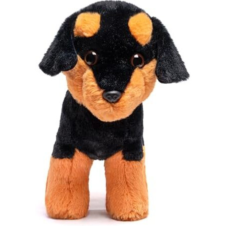 Mirada Black Rottweiler Dog Soft Toy | Adorable Plush Animal Husky Dog For Kids | Soft And Huggable Stuffed Toy -30 Cm
