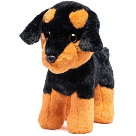 Mirada Black Rottweiler Dog Soft Toy | Adorable Plush Animal Husky Dog For Kids | Soft And Huggable Stuffed Toy -30 Cm