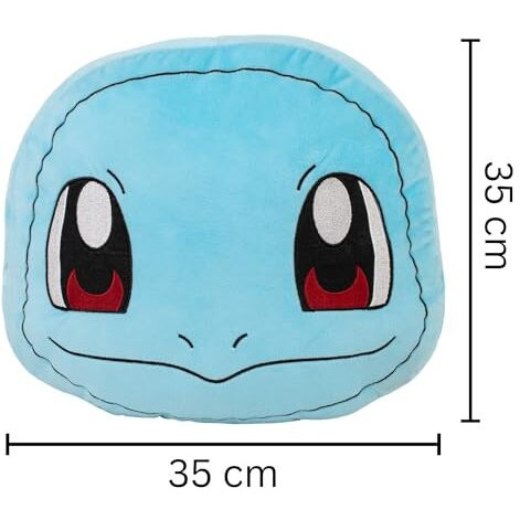 Mirada Pokemon Blue Squirtle Face Soft Toy - Officially Licensed - Soft & Comfortable Plush Pillow - Ideal For Kids, Boys & Girls - 35Cm