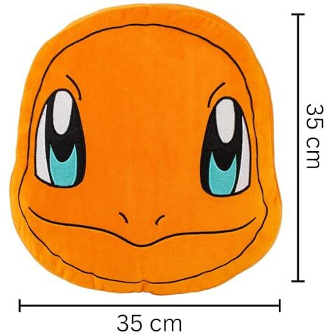 Mirada Orange Pokemon Charmander Face Soft Toy - Officially Licensed - Soft & Comfortable Plush Pillow - Ideal Gift For Kids, Boys & Girls - 35Cm