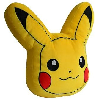 Mirada Yellow Pokemon Pika - Chu Face Soft Toy - Officially Licensed - Soft & Comfortable Plush Pillow - Great For Fans & Kids - 35Cm