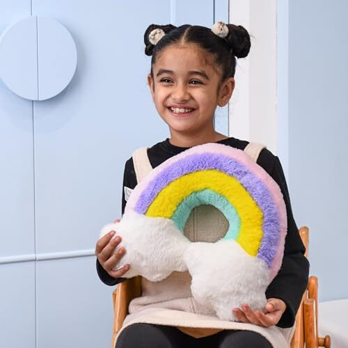 Mirada Rainbow Face Soft Toy |Vibrant And Soft Decorative Soft Toy For Kids |Cozy And Colorful Room Dcor,Pillow Plush, Birthday Gift For Girls, Wife,Girlfriend, Husband, Return Gift Items Toy 40 Cm