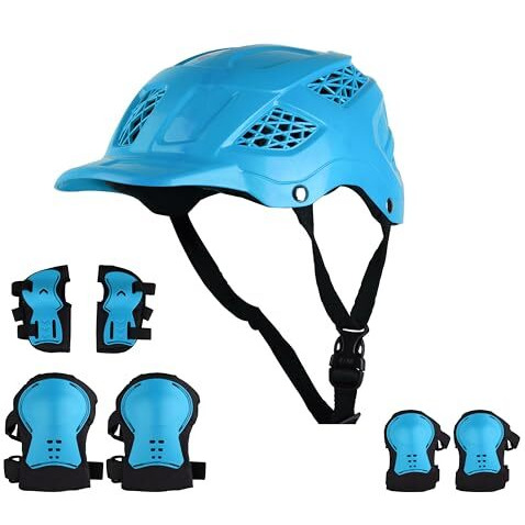 Koko Dragon Kids Skating & Cycling Helmet | Protective Gear For Boys & Girls (Light Blue, X-Small 520 Mm)