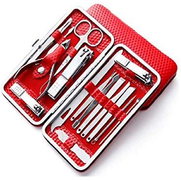 Hudabeauty Manicure Pedicure Nail Tools With Leather Case Color May Vary, 16 Pcs