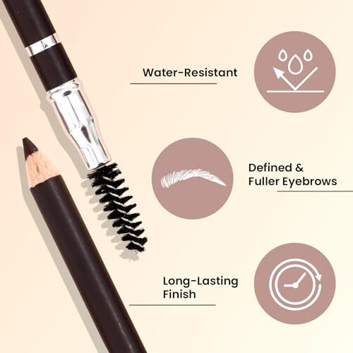 Swiss Beauty Eyebrow Definer Pencil With Spoolie | Smudge Proof, Waterproof And Pigmented Eyebrow Pencil |Shade - Deep Brown, 1.5Gm |