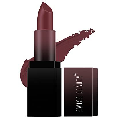Swiss Beauty Hd Matte Pigmented Smudge Proof Lipstick | Creamy Matte Long Stay Lipstick | Brandy Harrington, 3.4G