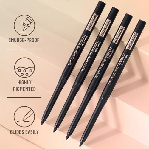 Swiss Beauty You & Eye Power Black Kajal | Waterproof & Smudge-Proof | 24 Hour Stay | Matte Finish Black Kajal | 0.30Gm
